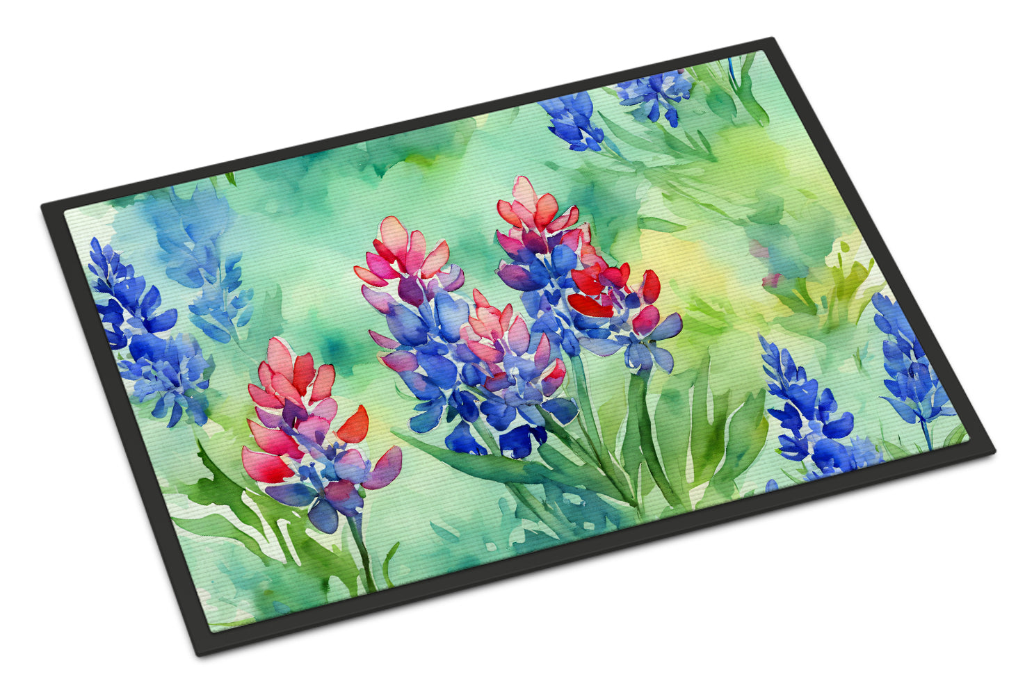 Buy this Texas Bluebonnets in Watercolor Indoor or Outdoor Mat 24x36