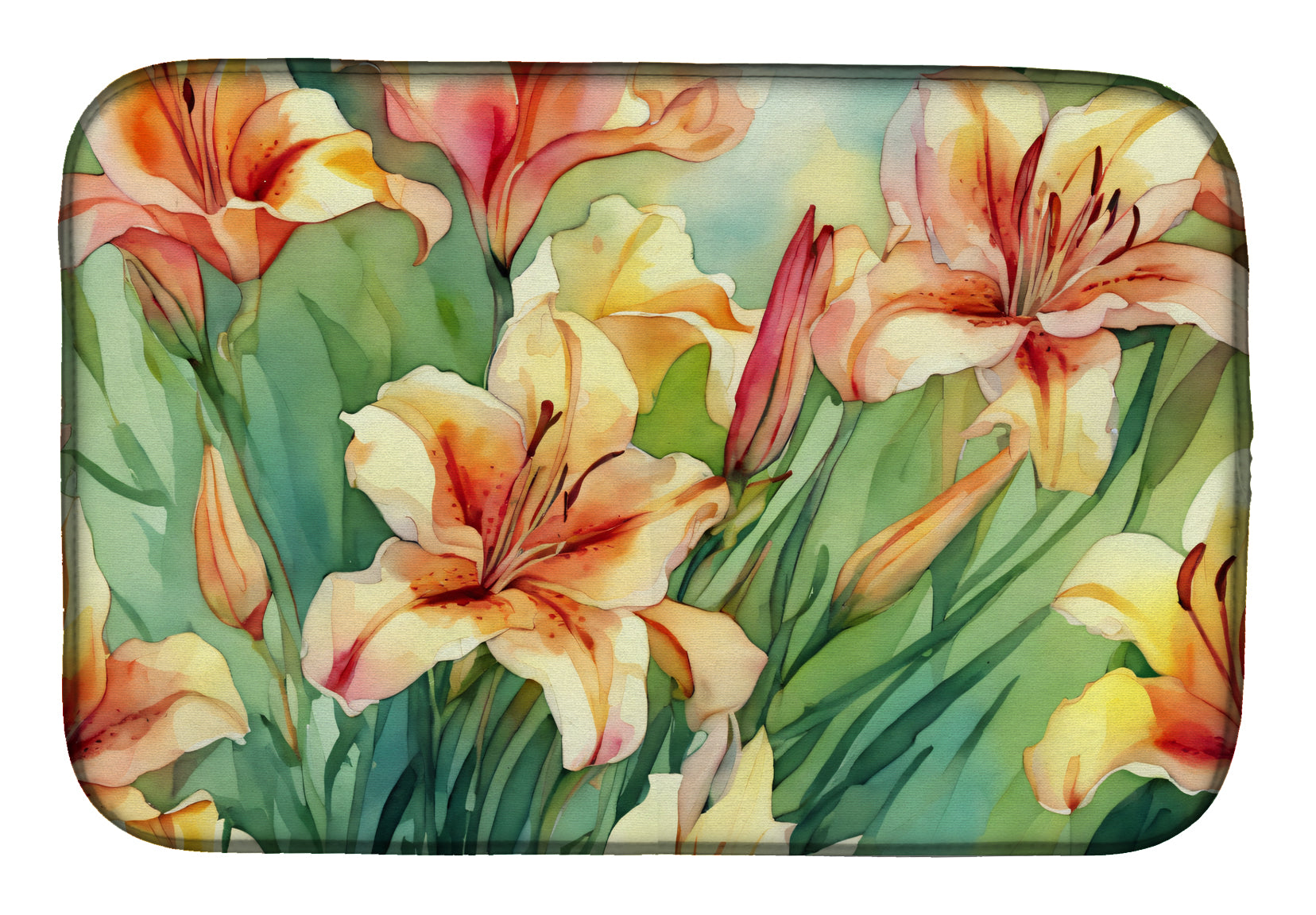 Buy this Utah Sego Lilies in Watercolor Dish Drying Mat