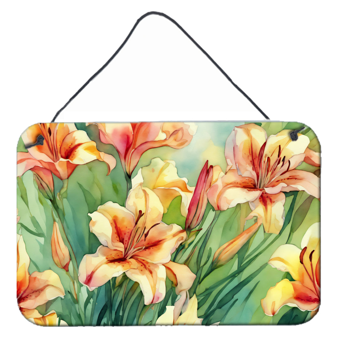 Buy this Utah Sego Lilies in Watercolor Wall or Door Hanging Prints