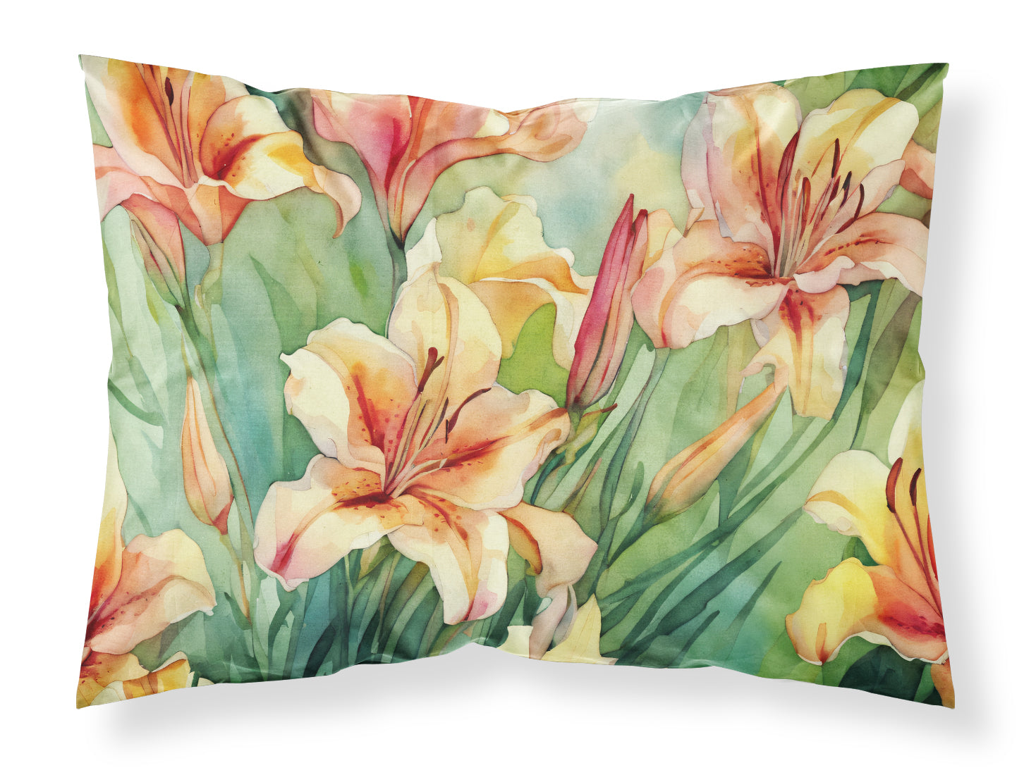 Buy this Utah Sego Lilies in Watercolor Fabric Standard Pillowcase