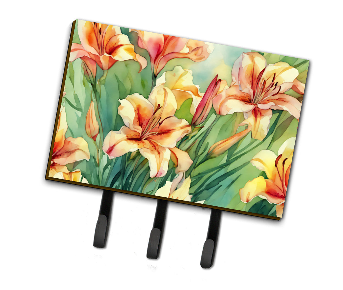 Buy this Utah Sego Lilies in Watercolor Leash or Key Holder