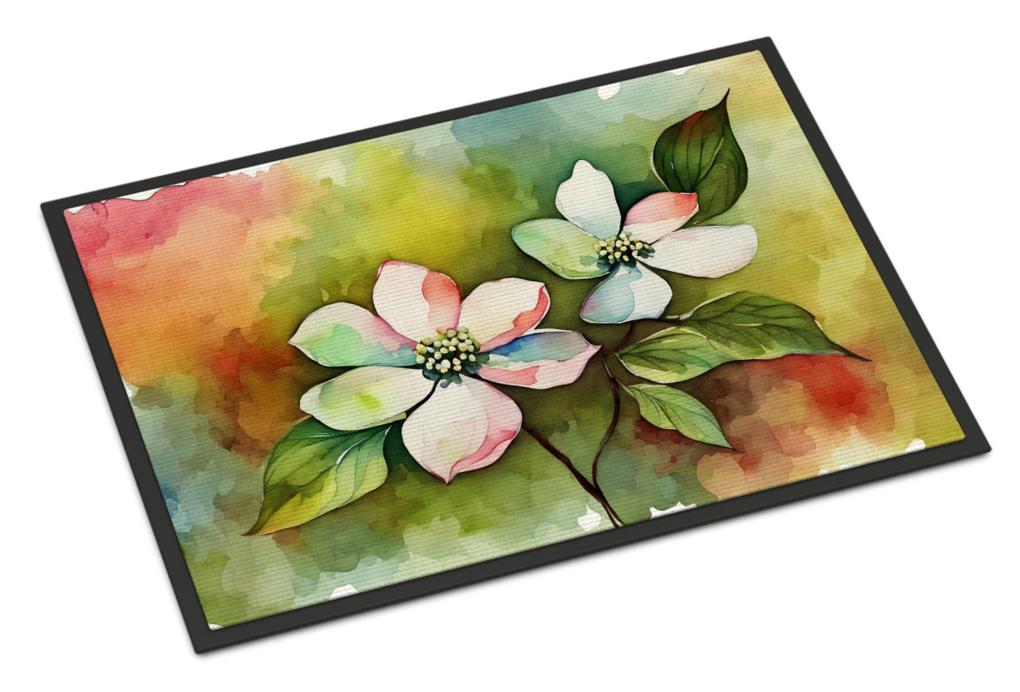 Buy this Virginia American Dogwood in Watercolor Indoor or Outdoor Mat 24x36