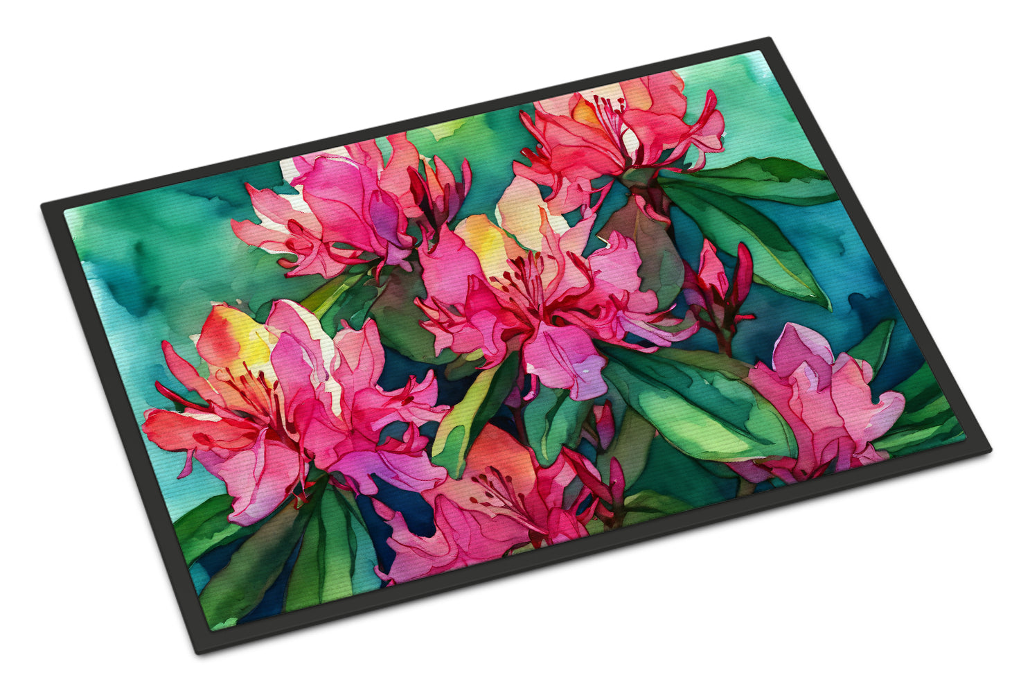 Buy this West Virginia Rhododendrons in Watercolor Indoor or Outdoor Mat 24x36