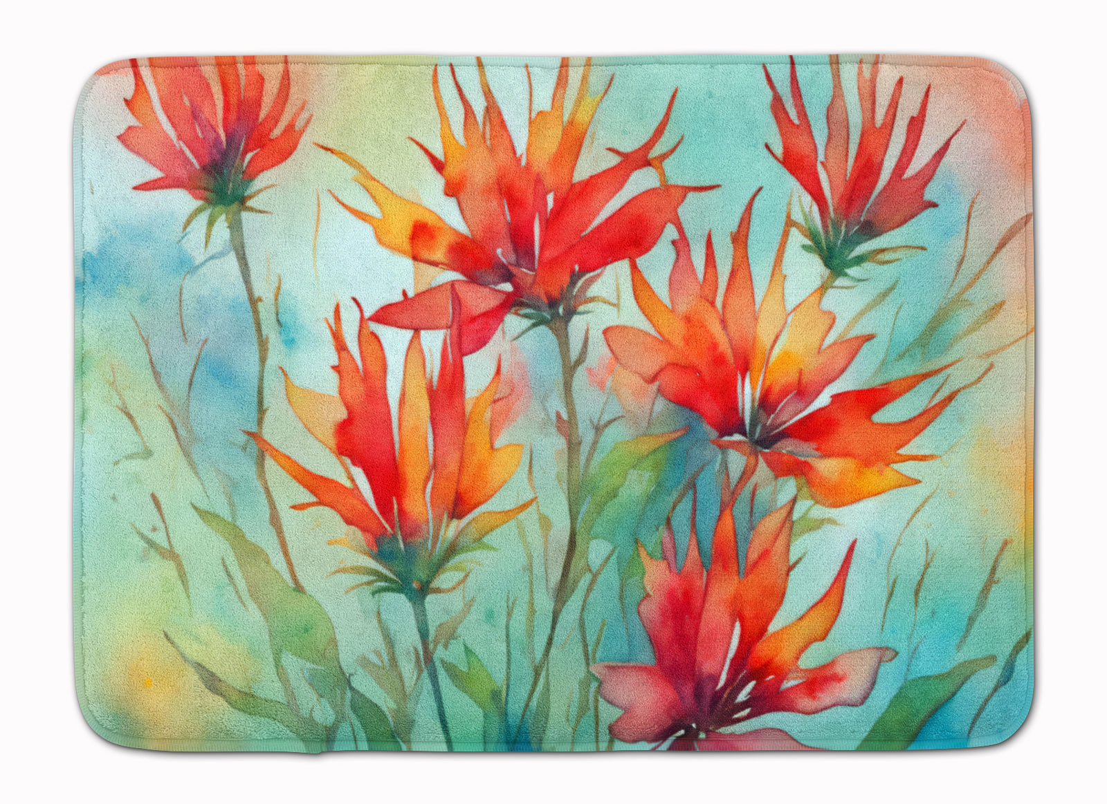 Buy this Wyoming Indian Paintbrush in Watercolor Memory Foam Kitchen Mat