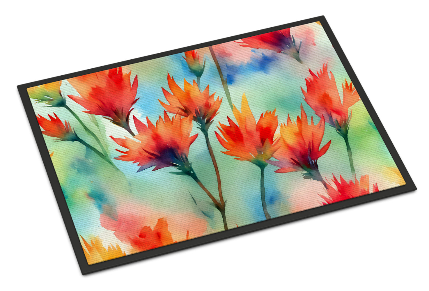 Buy this Wyoming Indian Paintbrush in Watercolor Indoor or Outdoor Mat 24x36