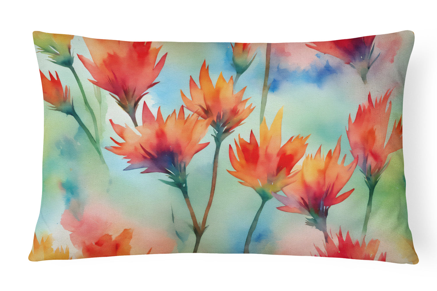 Buy this Wyoming Indian Paintbrush in Watercolor Fabric Decorative Pillow