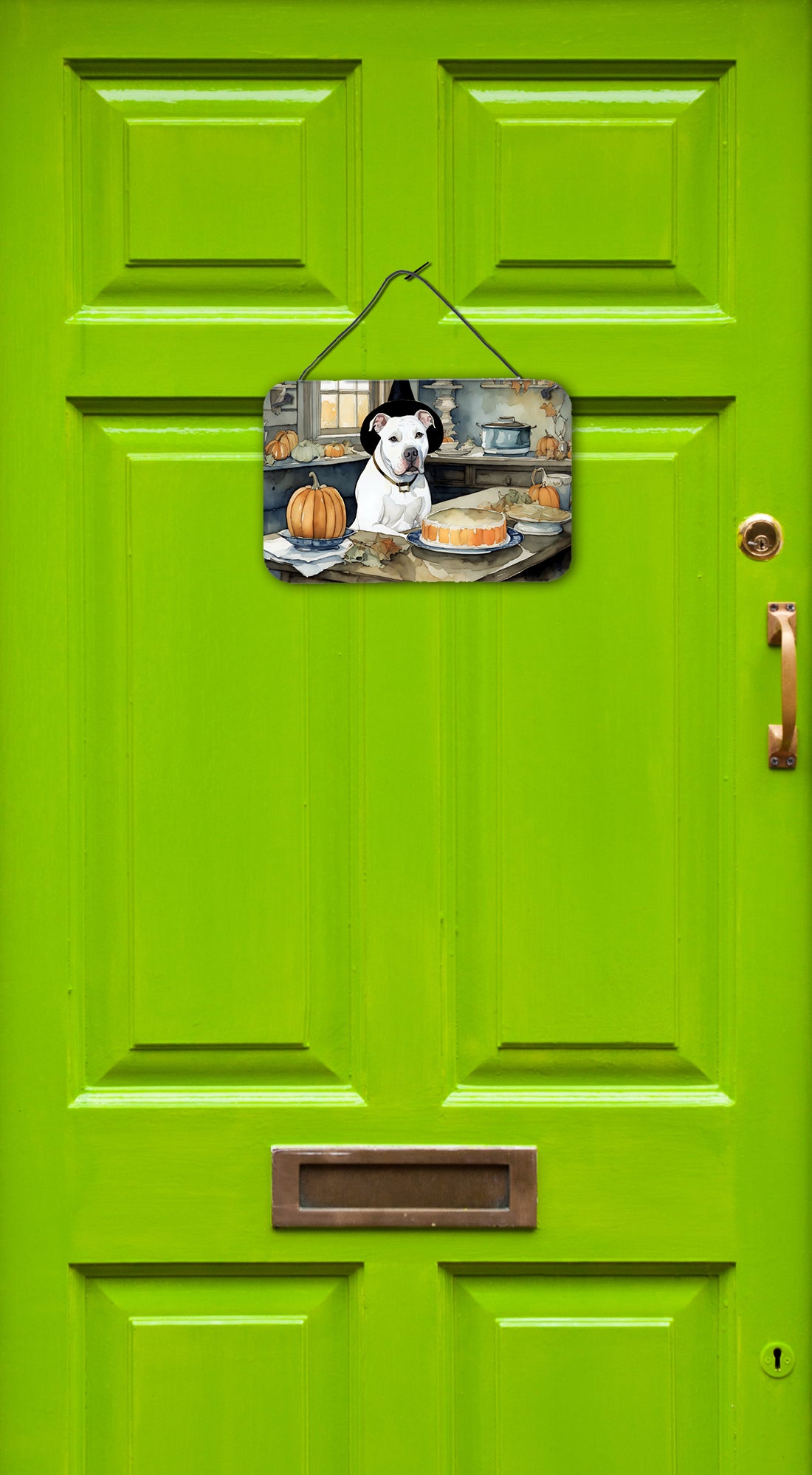 Pit Bull Terrier Fall Kitchen Pumpkins Wall or Door Hanging Prints  the-store.com.