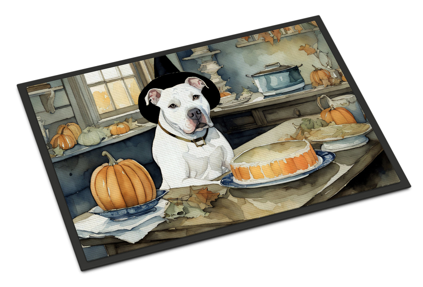 Buy this Pit Bull Terrier Fall Kitchen Pumpkins Doormat 18x27