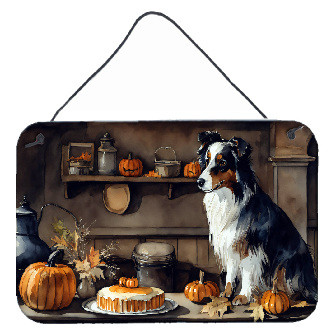 Buy this Australian Shepherd Fall Kitchen Pumpkins Wall or Door Hanging Prints