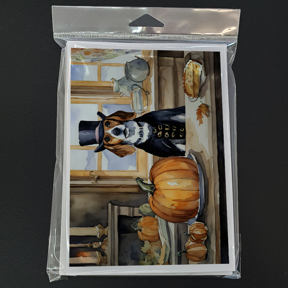 Beagle Fall Kitchen Pumpkins Greeting Cards and Envelopes Pack of 8  the-store.com.