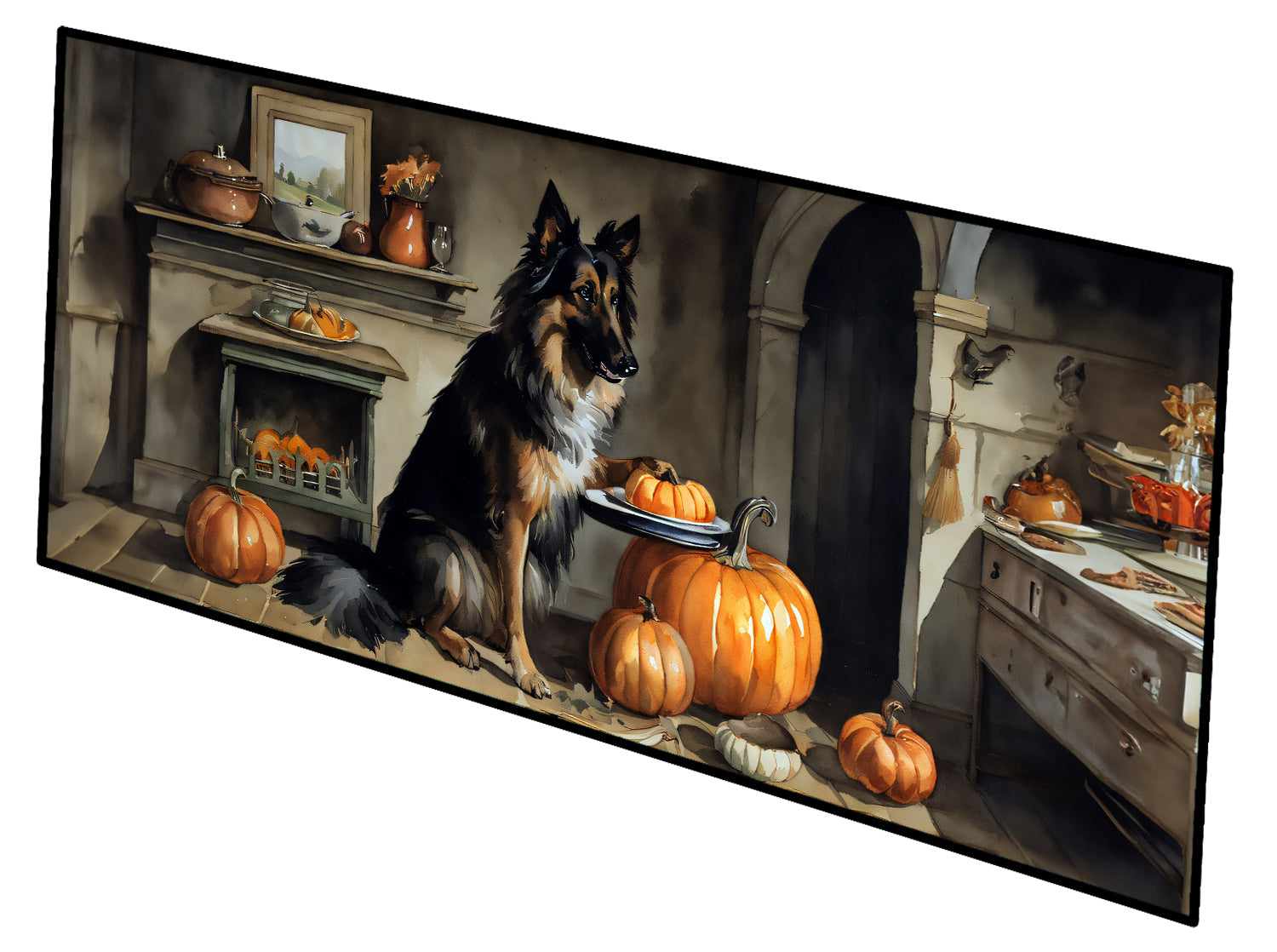 Buy this Belgian Tervuren Fall Kitchen Pumpkins Runner Mat 28x58