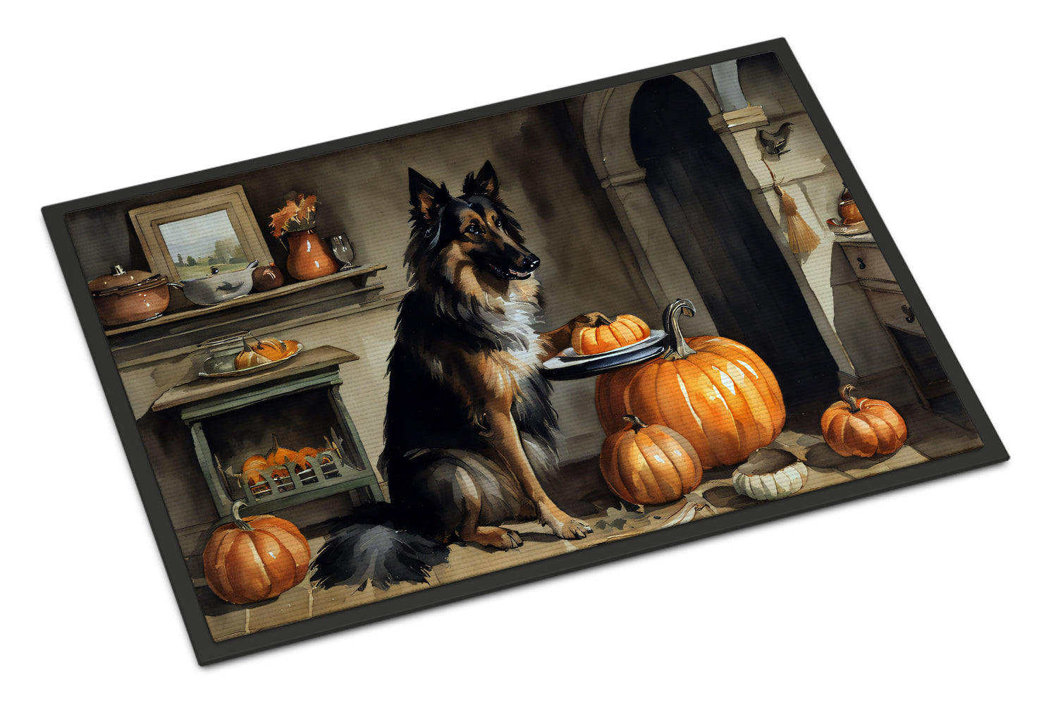 Buy this Belgian Tervuren Fall Kitchen Pumpkins Indoor or Outdoor Mat 24x36