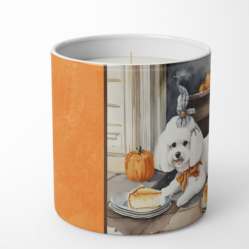 Buy this Bichon Frise Fall Kitchen Pumpkins Decorative Soy Candle