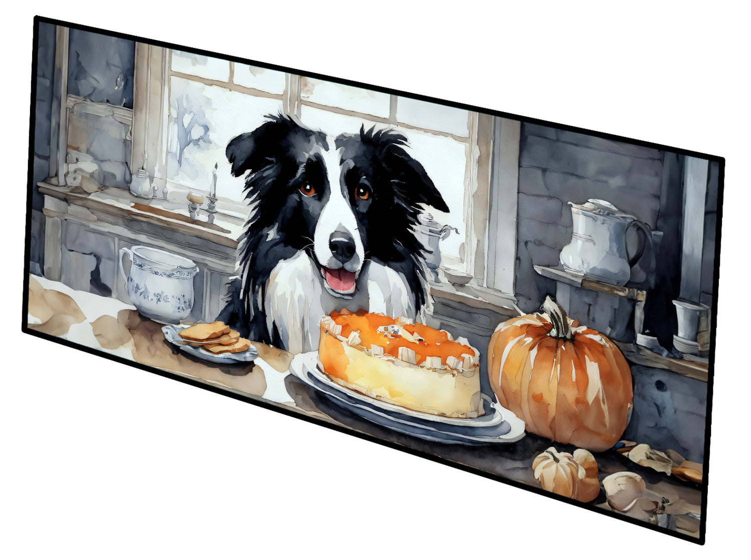 Buy this Border Collie Fall Kitchen Pumpkins Runner Mat 28x58