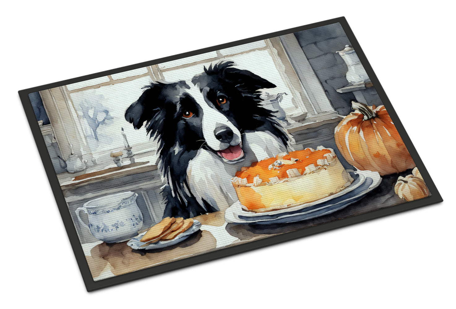 Buy this Border Collie Fall Kitchen Pumpkins Indoor or Outdoor Mat 24x36