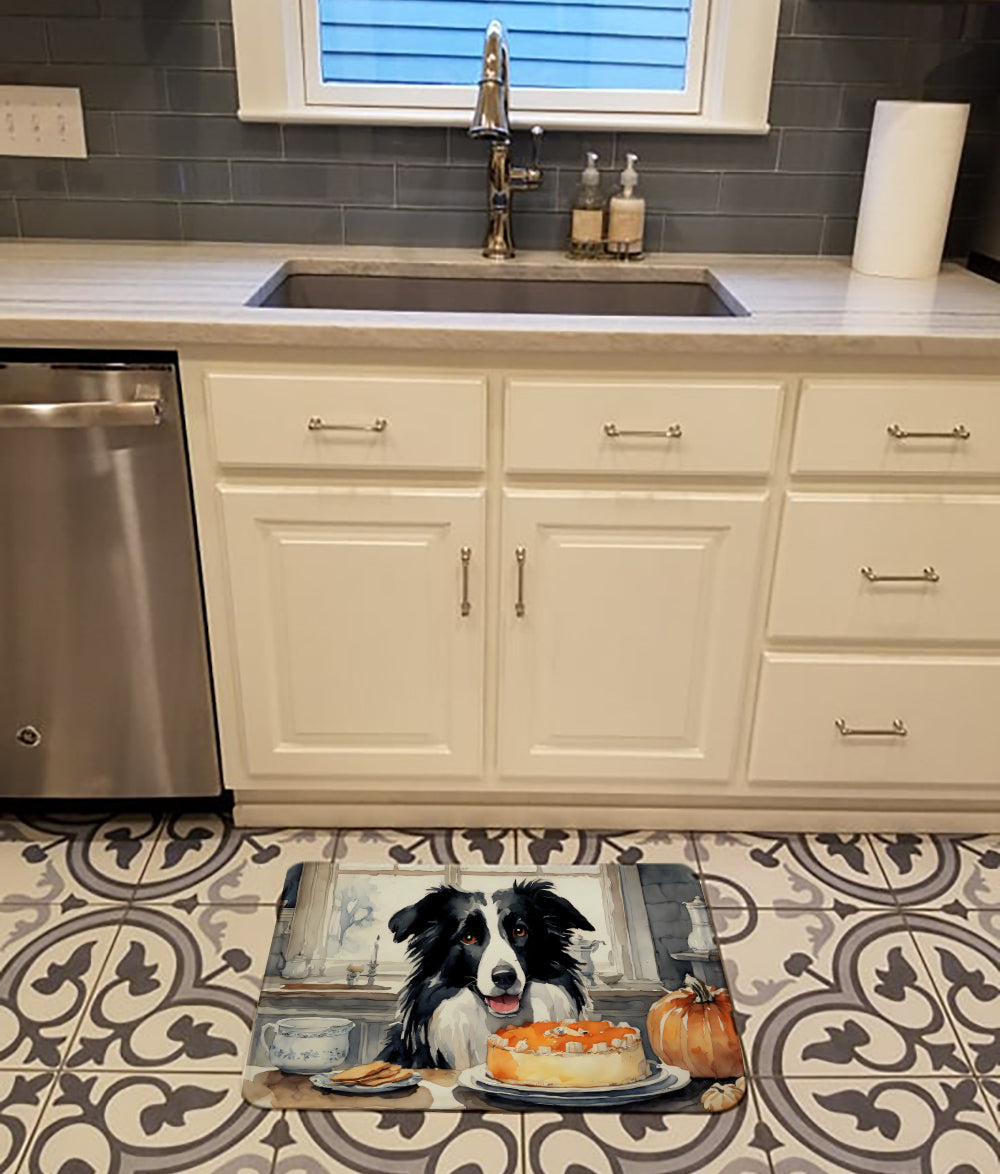 Border Collie Fall Kitchen Pumpkins Memory Foam Kitchen Mat