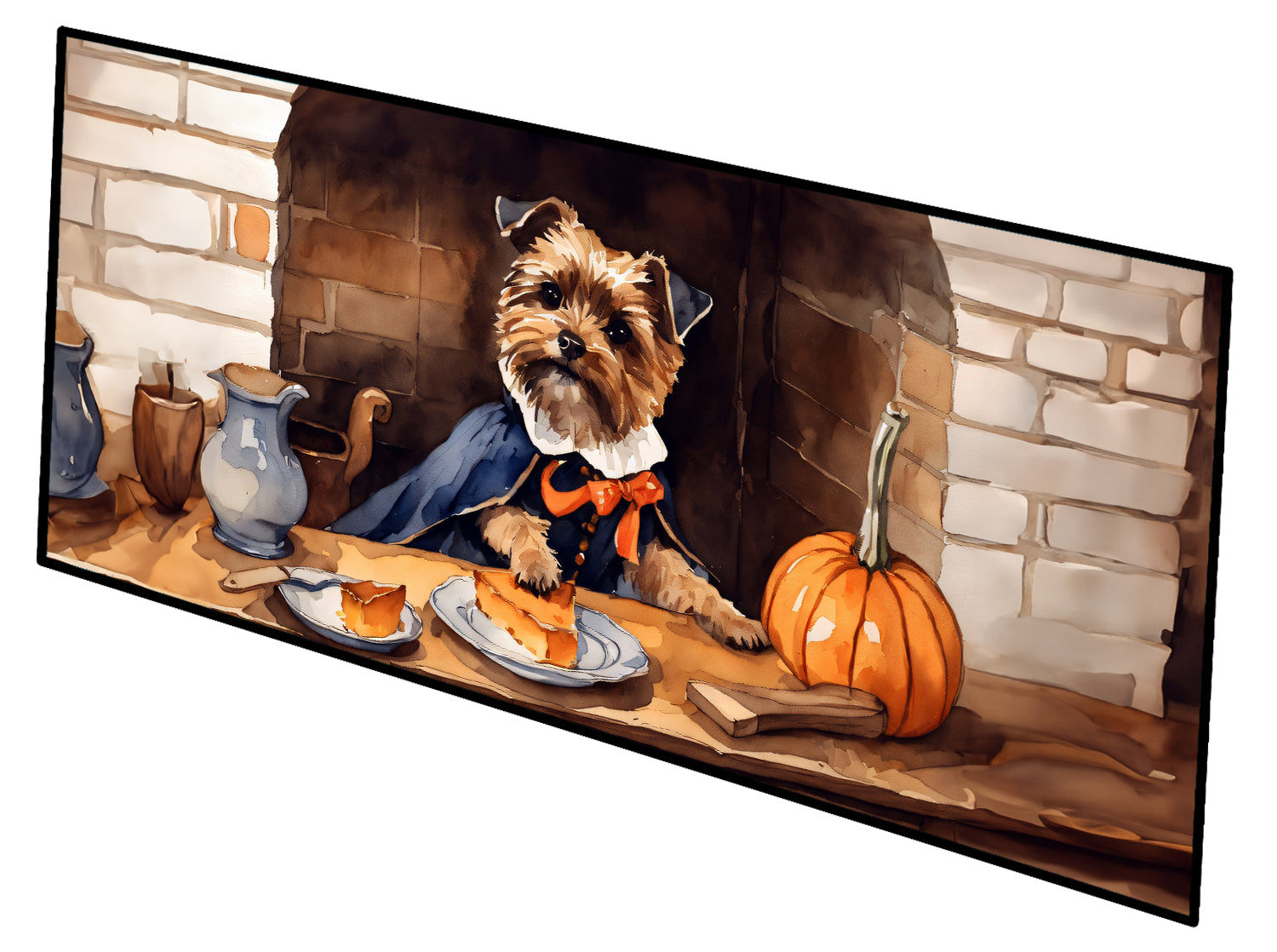 Buy this Border Terrier Fall Kitchen Pumpkins Runner Mat 28x58