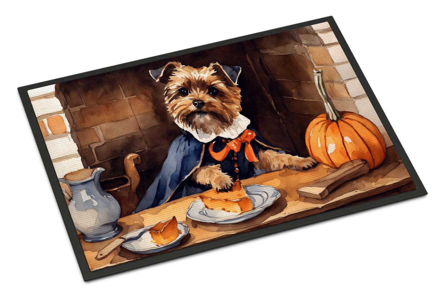 Buy this Border Terrier Fall Kitchen Pumpkins Indoor or Outdoor Mat 24x36