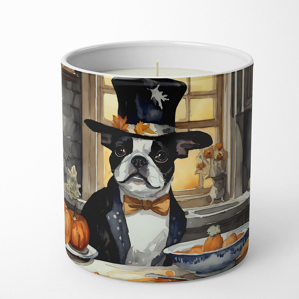 Buy this Boston Terrier Fall Kitchen Pumpkins Decorative Soy Candle