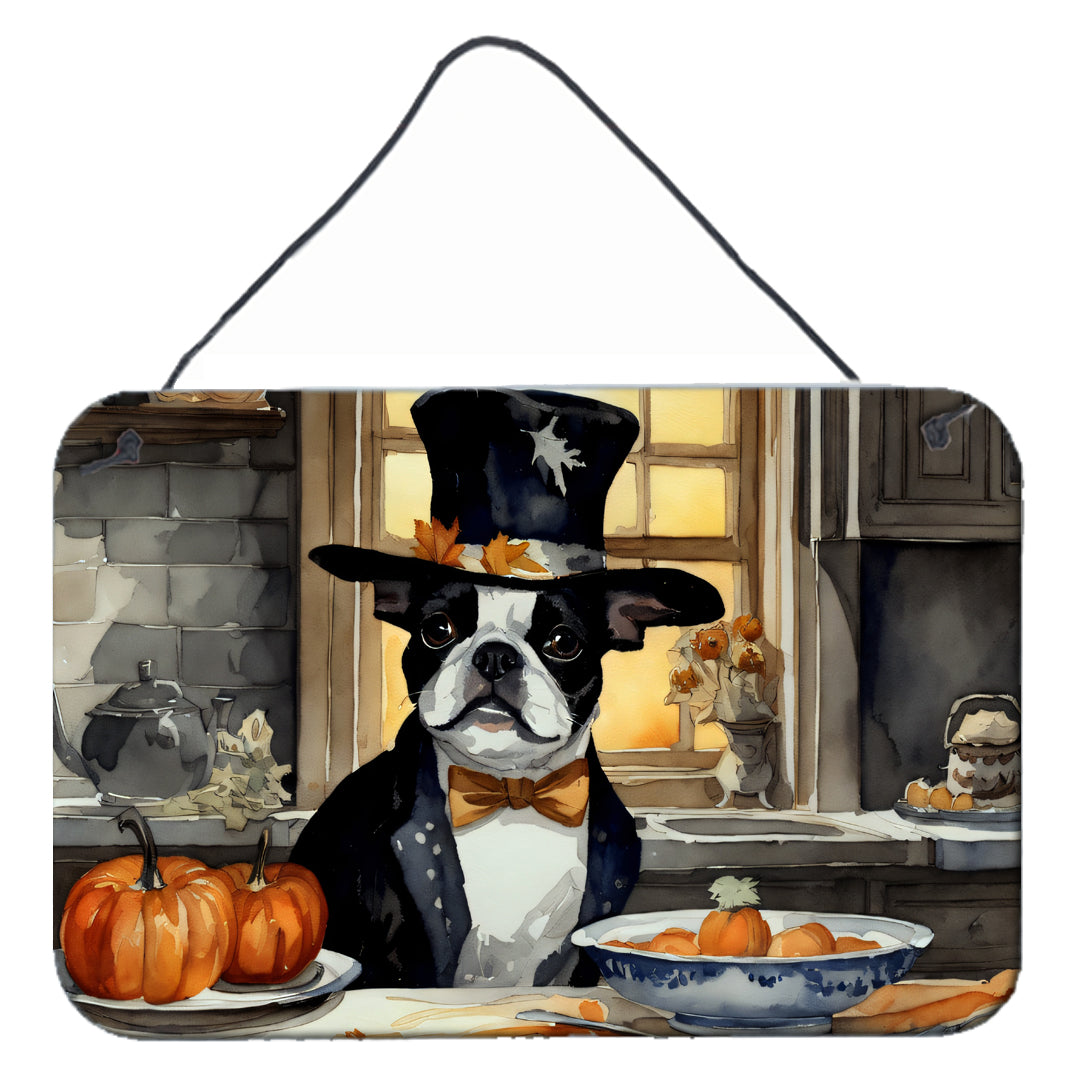 Buy this Boston Terrier Fall Kitchen Pumpkins Wall or Door Hanging Prints