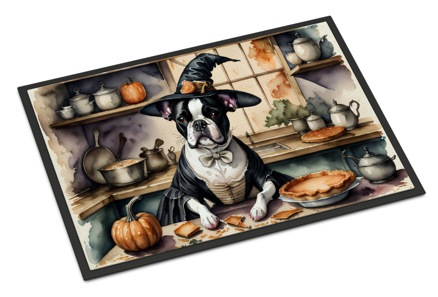 Buy this Boston Terrier Fall Kitchen Pumpkins Indoor or Outdoor Mat 24x36