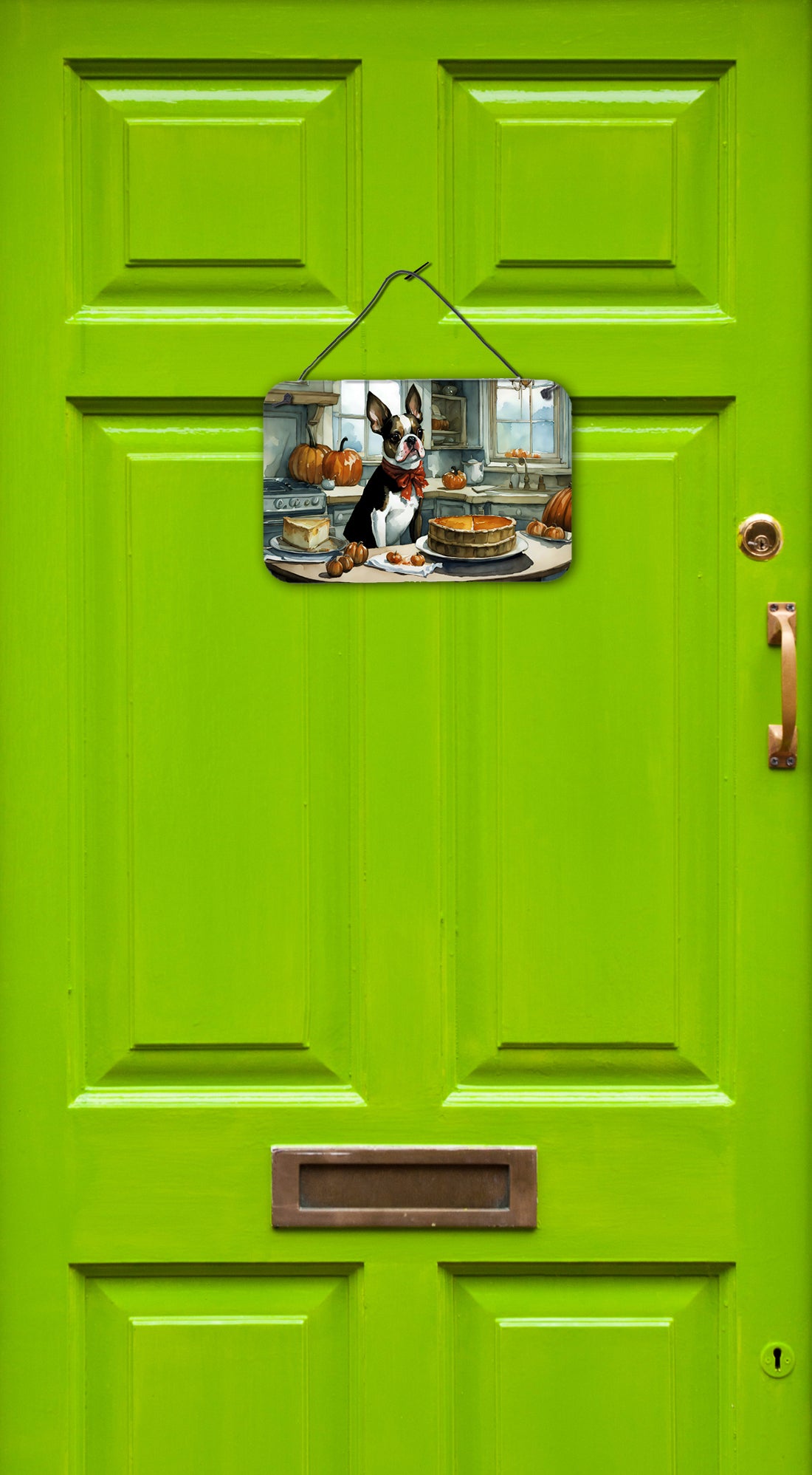 Buy this Boston Terrier Fall Kitchen Pumpkins Wall or Door Hanging Prints