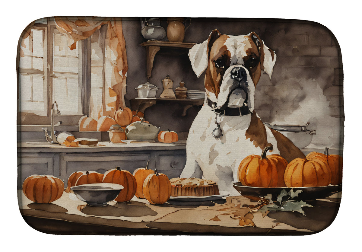 Buy this Boxer Fall Kitchen Pumpkins Dish Drying Mat