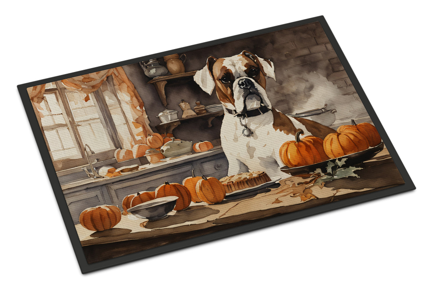 Buy this Boxer Fall Kitchen Pumpkins Doormat 18x27