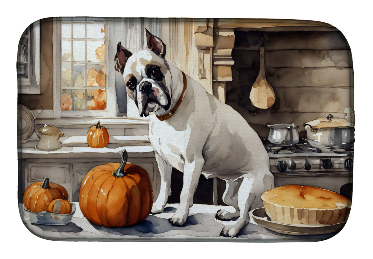 Buy this Boxer Fall Kitchen Pumpkins Dish Drying Mat