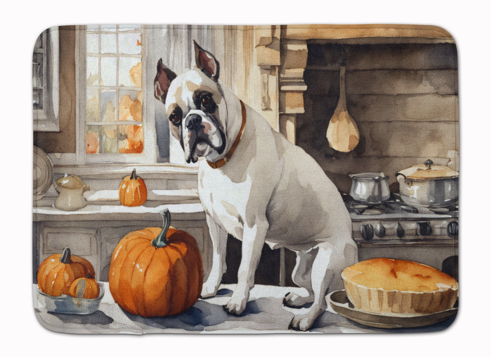 Buy this Boxer Fall Kitchen Pumpkins Memory Foam Kitchen Mat