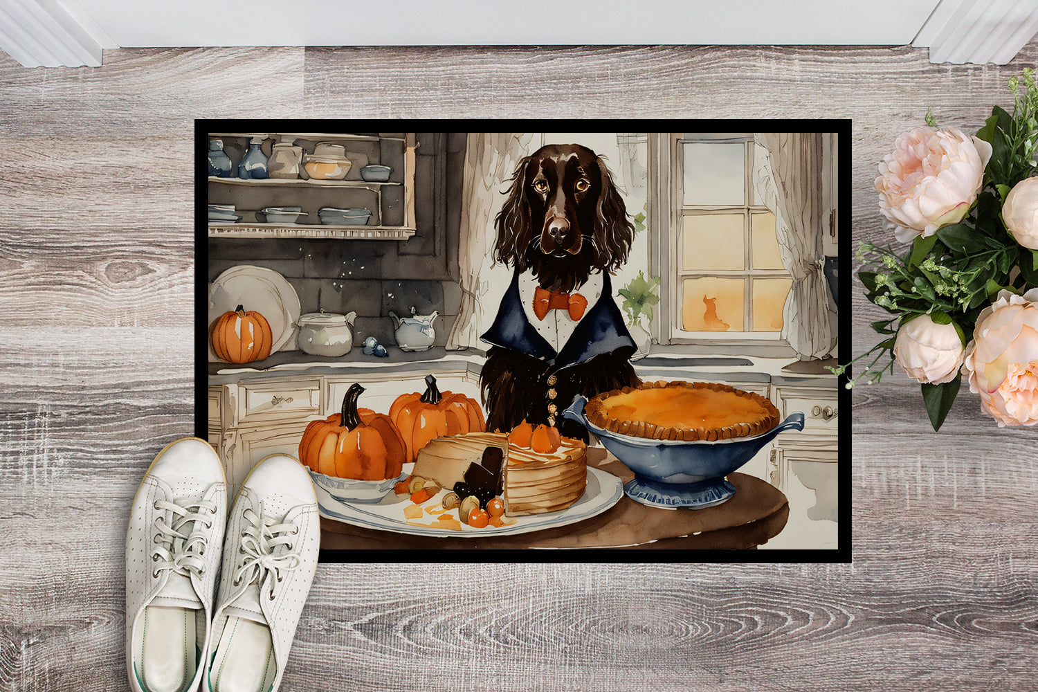 Buy this Boykin Spaniel Fall Kitchen Pumpkins Indoor or Outdoor Mat 24x36