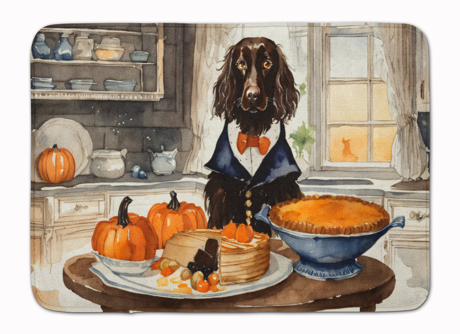 Buy this Boykin Spaniel Fall Kitchen Pumpkins Memory Foam Kitchen Mat