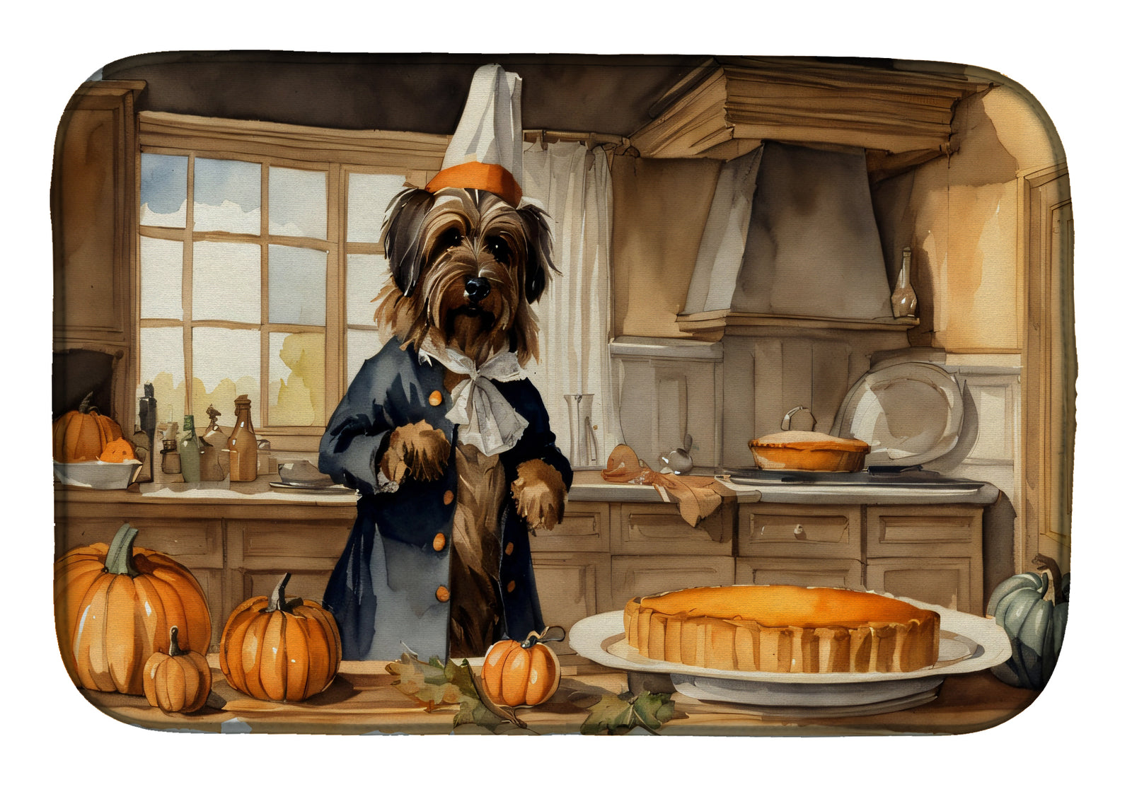 Buy this Briard Fall Kitchen Pumpkins Dish Drying Mat