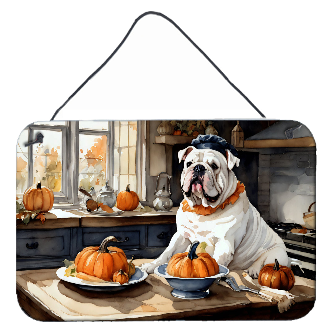 Buy this English Bulldog Fall Kitchen Pumpkins Wall or Door Hanging Prints