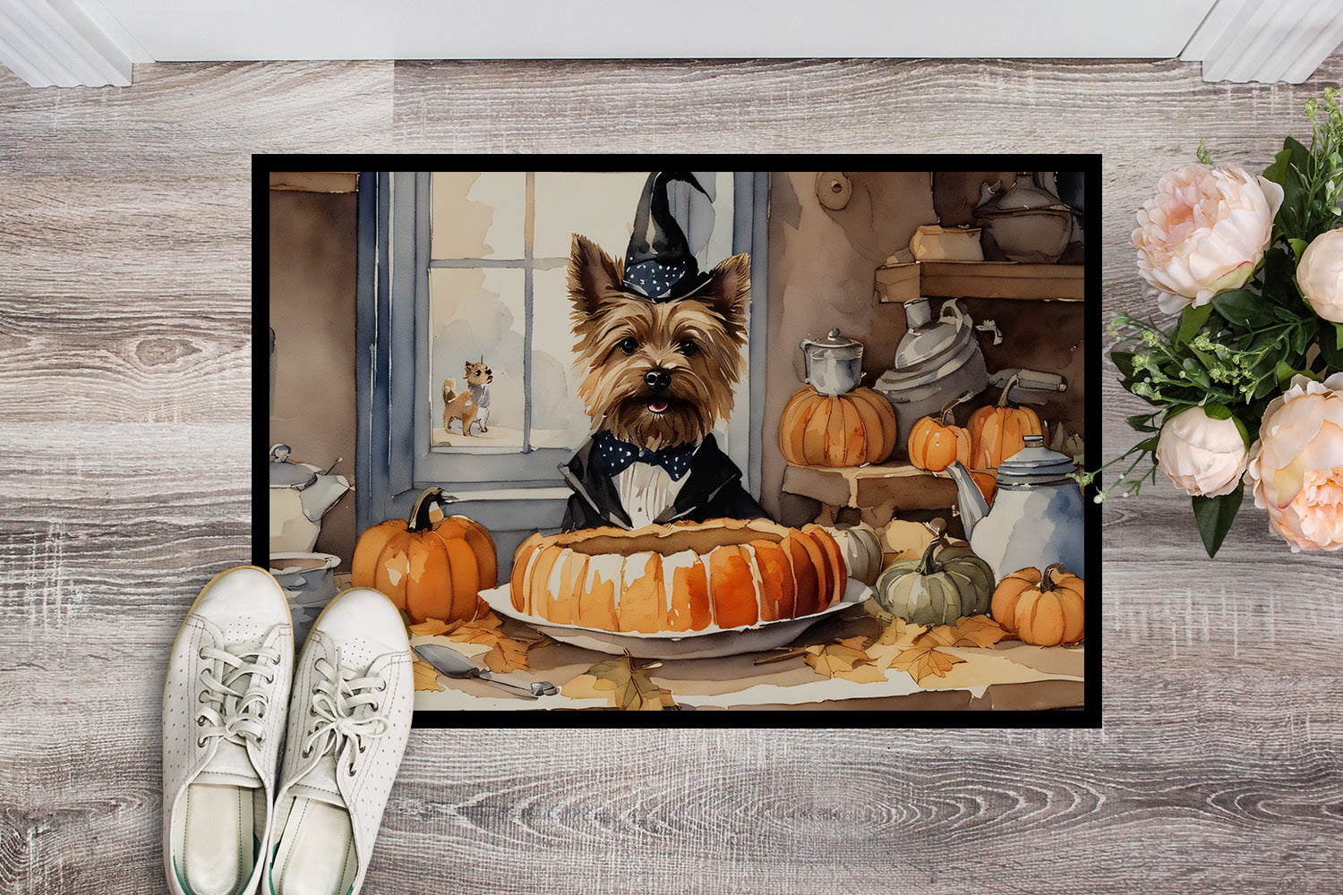 Buy this Cairn Terrier Fall Kitchen Pumpkins Indoor or Outdoor Mat 24x36