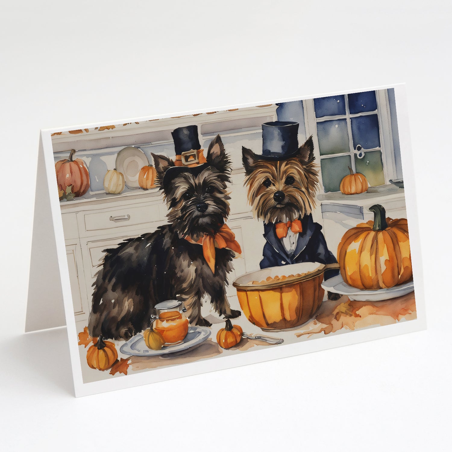 Buy this Cairn Terrier Fall Kitchen Pumpkins Greeting Cards and Envelopes Pack of 8