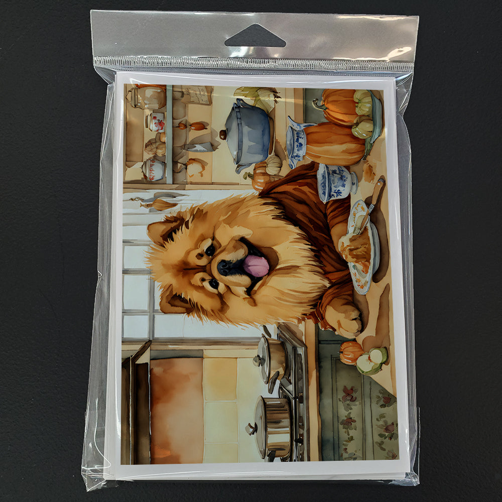 Chow Chow Fall Kitchen Pumpkins Greeting Cards and Envelopes Pack of 8  the-store.com.