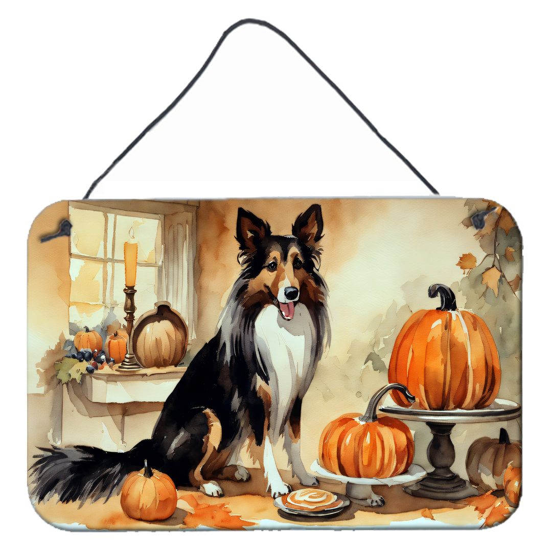 Buy this Collie Fall Kitchen Pumpkins Wall or Door Hanging Prints