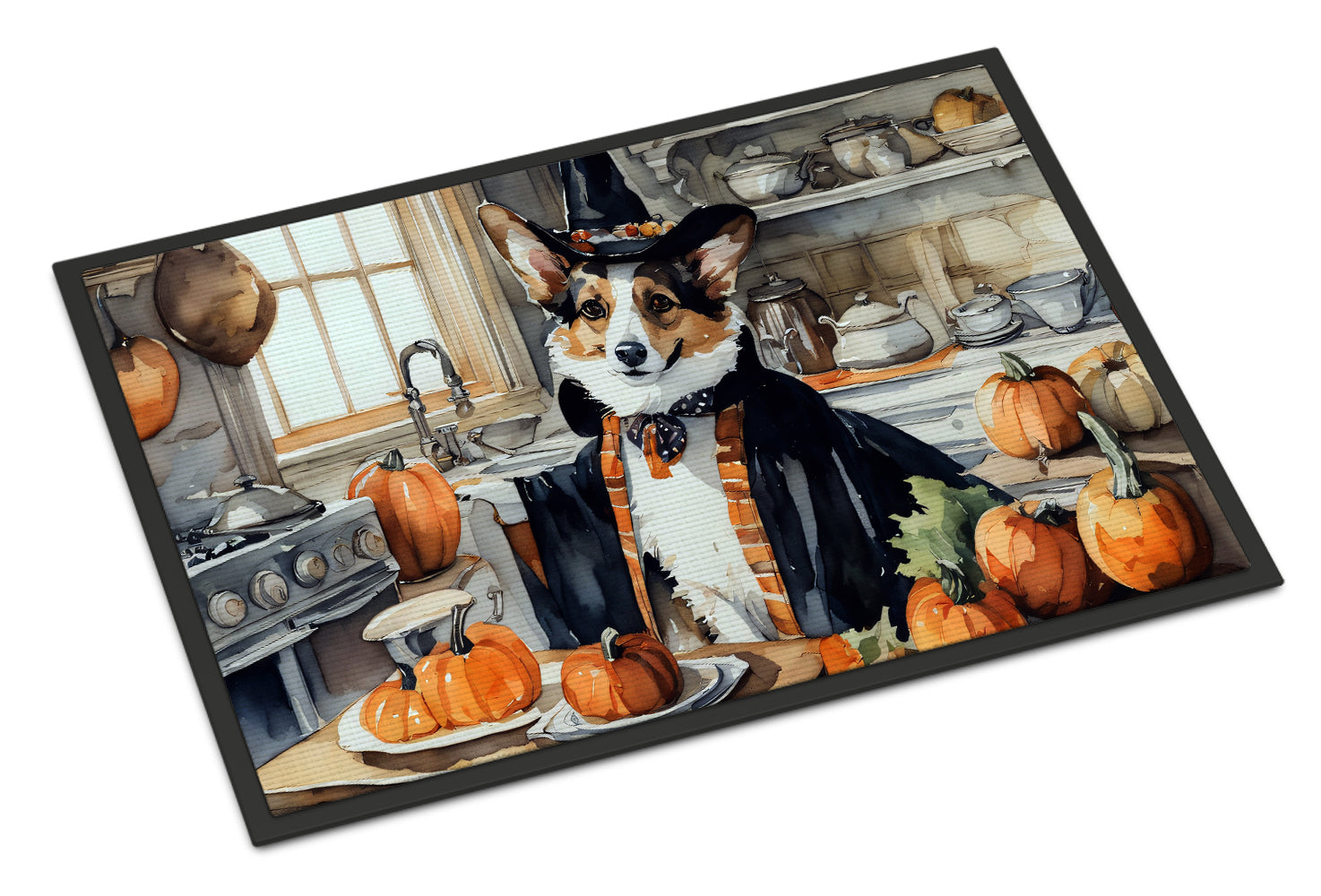 Buy this Corgi Fall Kitchen Pumpkins Doormat 18x27