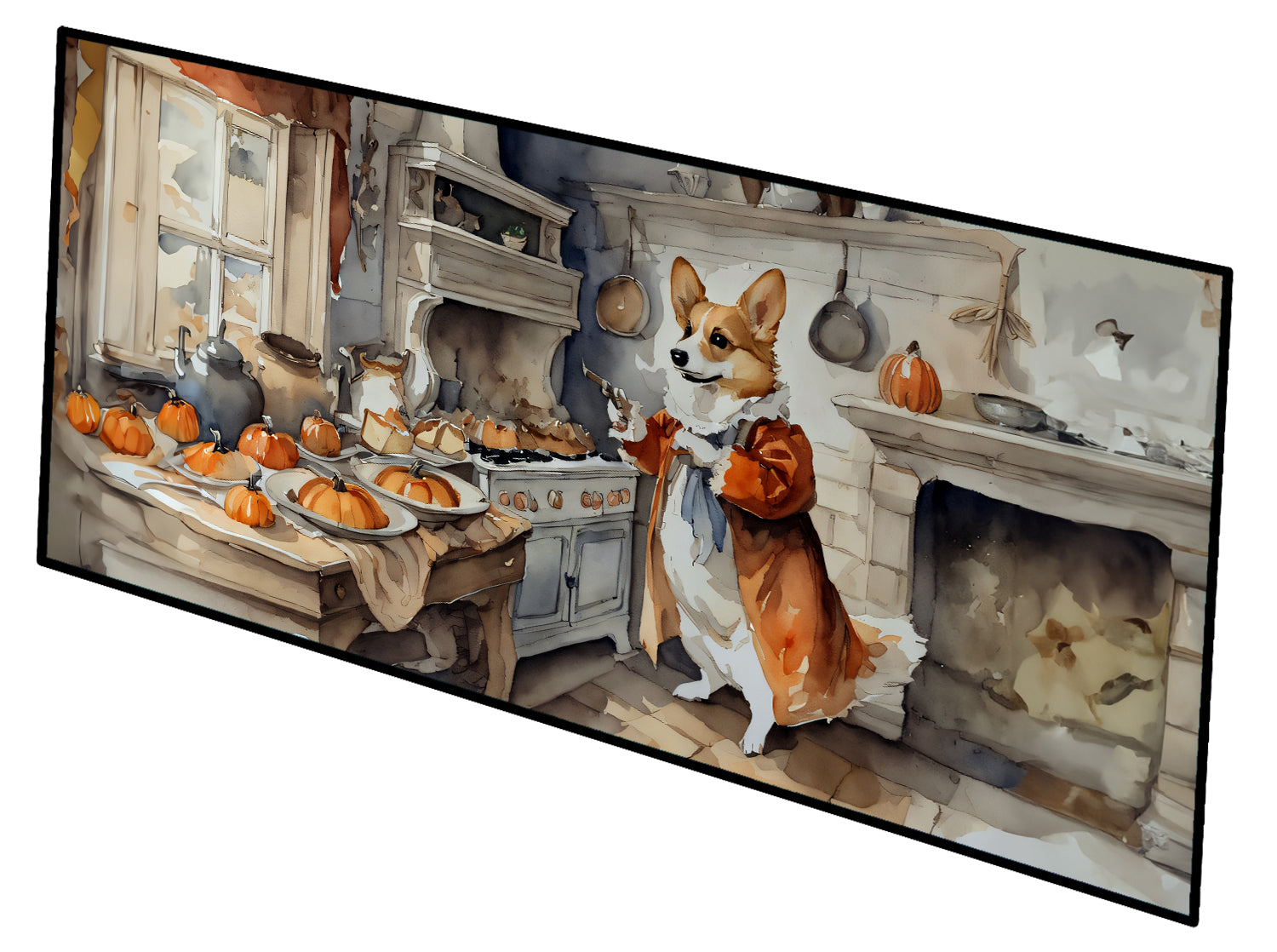 Buy this Corgi Fall Kitchen Pumpkins Runner Mat 28x58