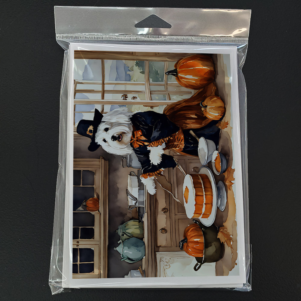 Coton De Tulear Fall Kitchen Pumpkins Greeting Cards and Envelopes Pack of 8  the-store.com.