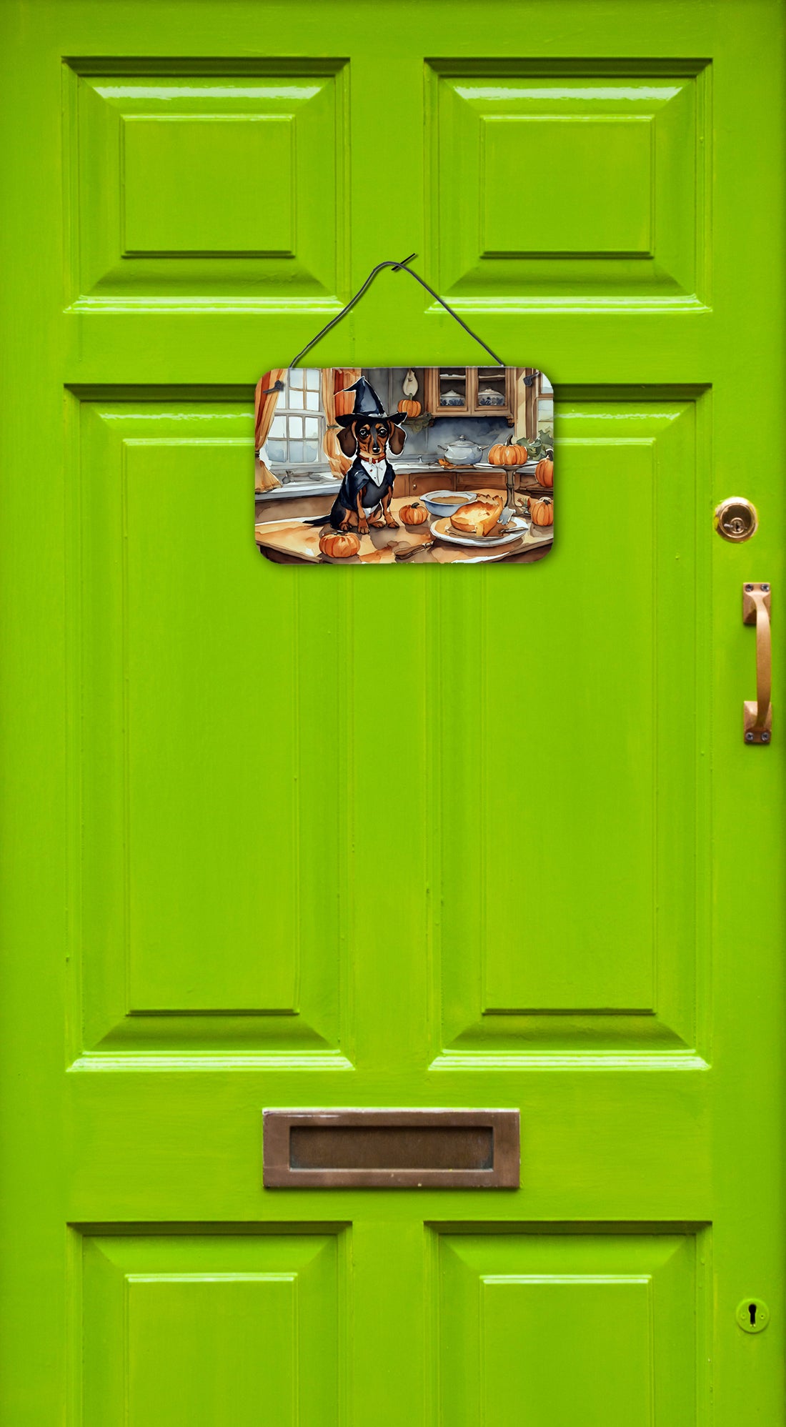 Buy this Dachshund Fall Kitchen Pumpkins Wall or Door Hanging Prints