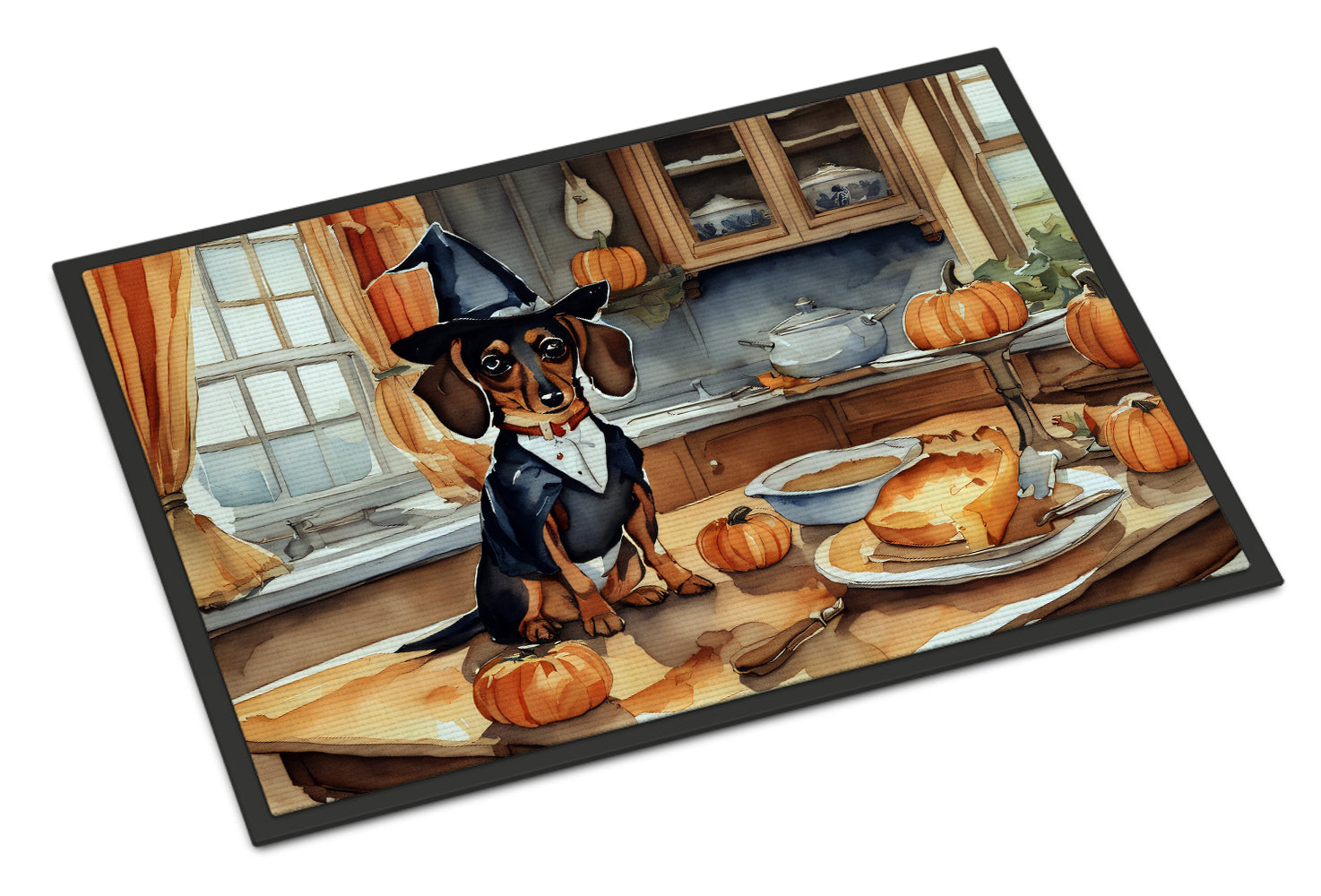 Buy this Dachshund Fall Kitchen Pumpkins Indoor or Outdoor Mat 24x36