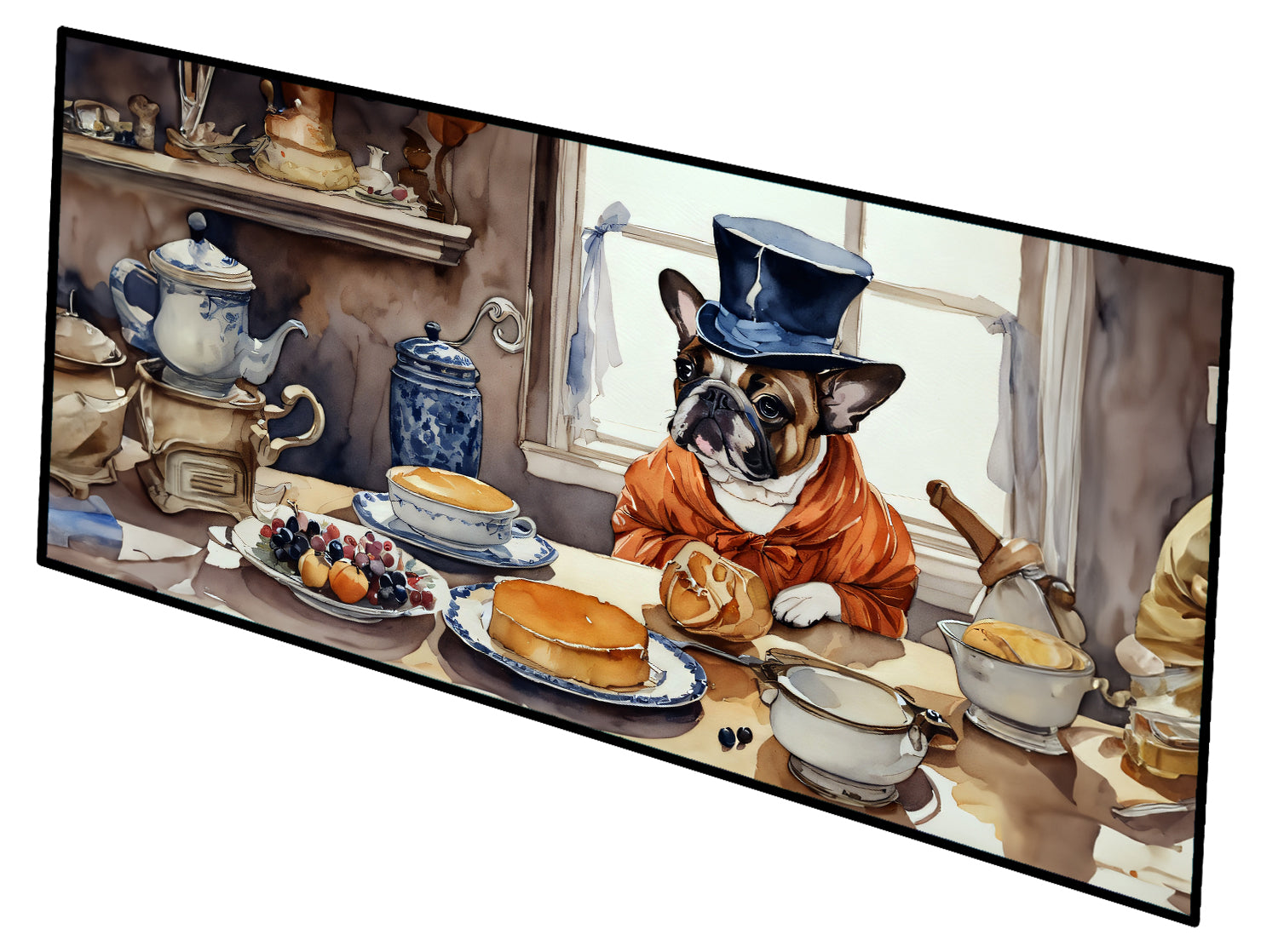 Buy this French Bulldog Fall Kitchen Pumpkins Runner Mat 28x58