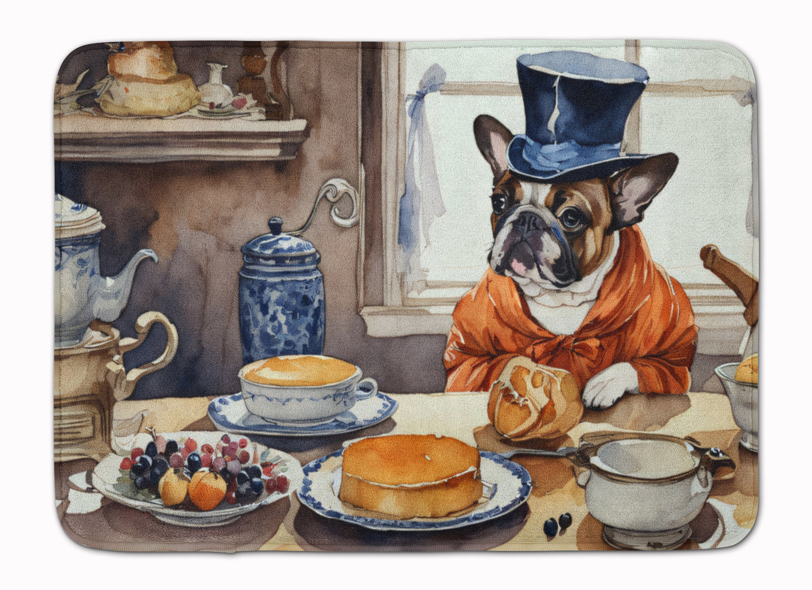 Buy this French Bulldog Fall Kitchen Pumpkins Memory Foam Kitchen Mat