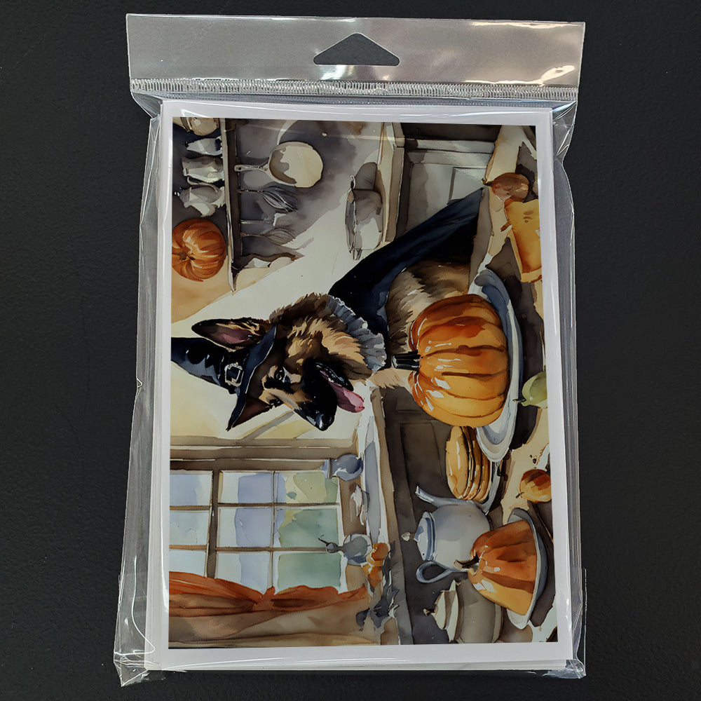 German Shepherd Fall Kitchen Pumpkins Greeting Cards and Envelopes Pack of 8  the-store.com.