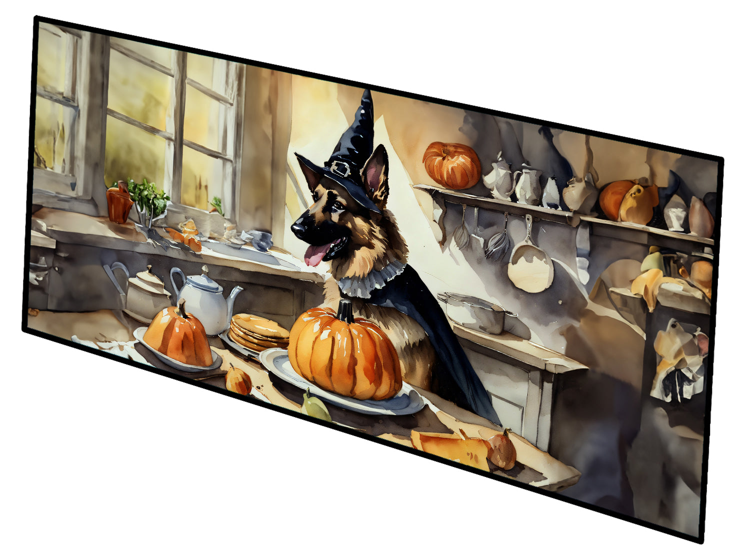 Buy this German Shepherd Fall Kitchen Pumpkins Runner Mat 28x58