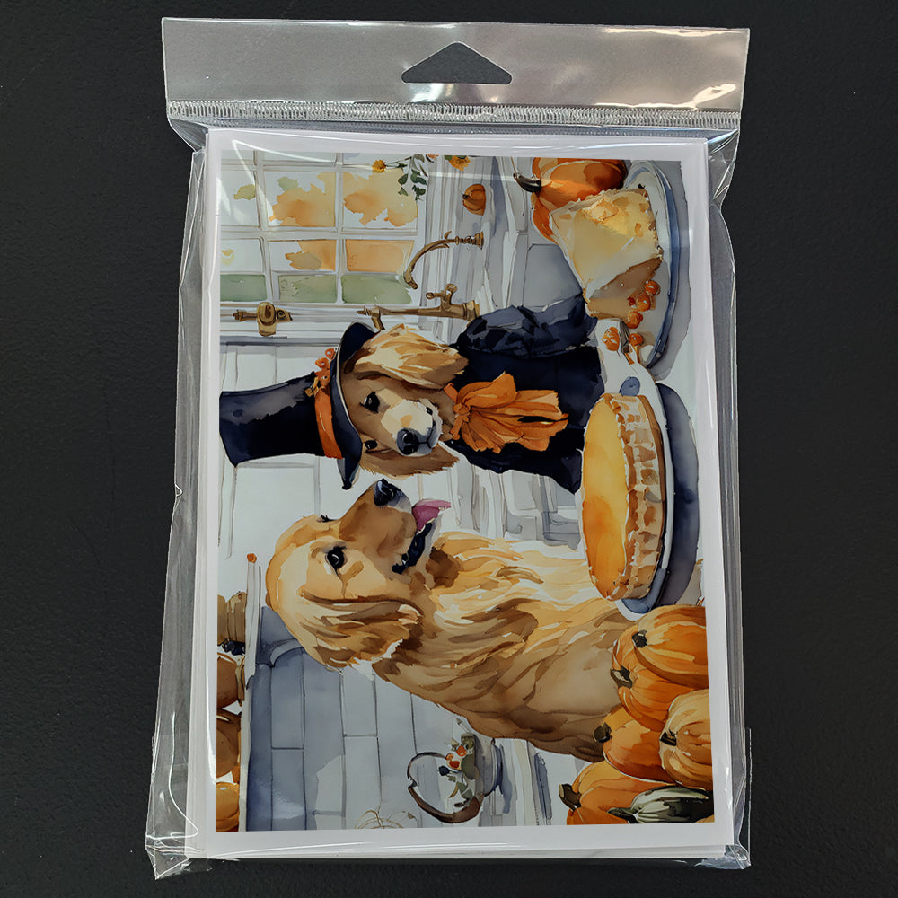 Golden Retriever Fall Kitchen Pumpkins Greeting Cards and Envelopes Pack of 8  the-store.com.