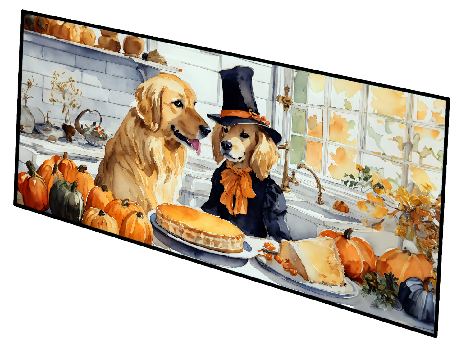 Buy this Golden Retriever Fall Kitchen Pumpkins Runner Mat 28x58