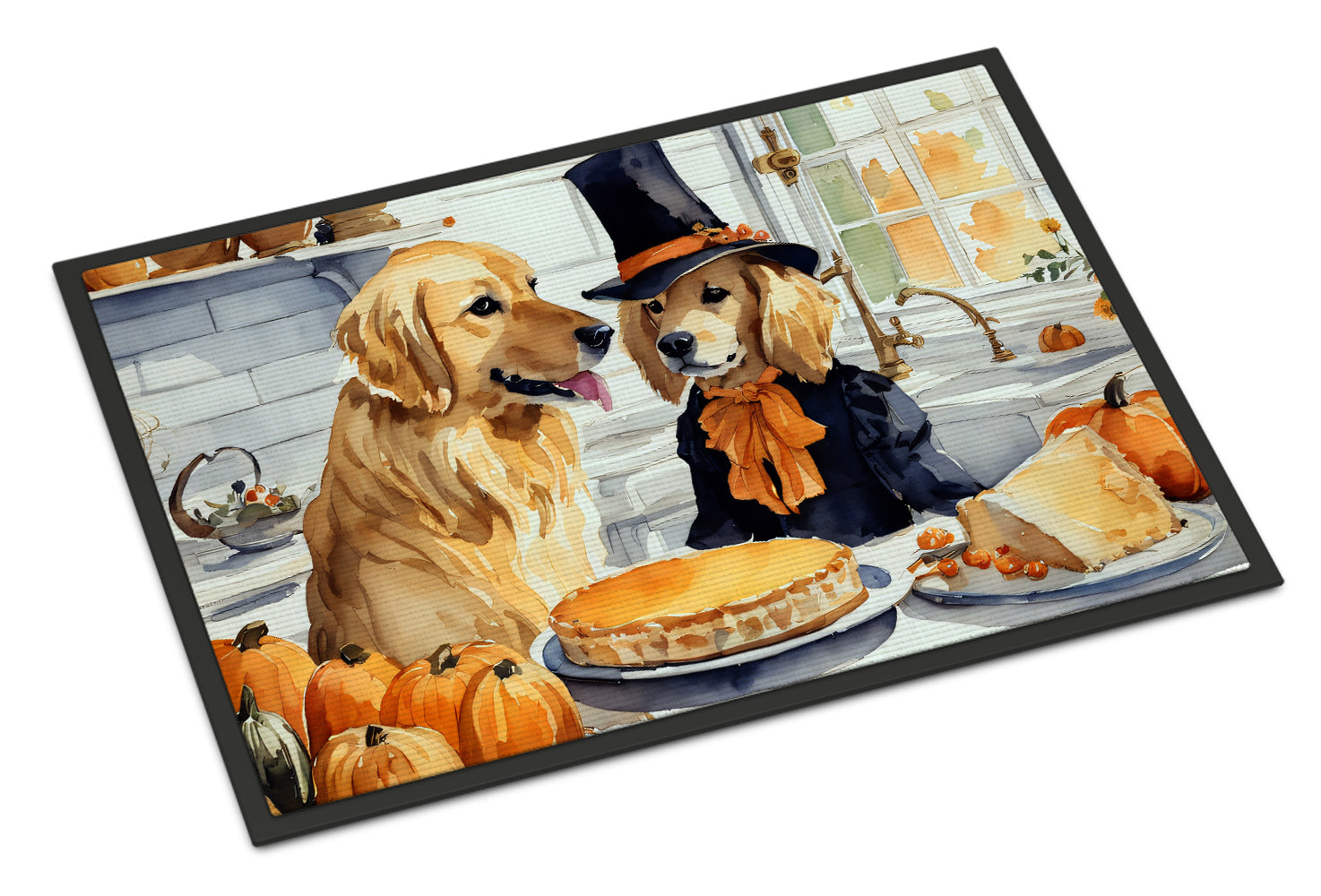 Buy this Golden Retriever Fall Kitchen Pumpkins Indoor or Outdoor Mat 24x36